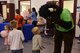 Children speak with Buddy Bison during the Month of the Military Child Spring Bash April 27, 2018, on F.E. Warren Air Force Base, Wyo. Buddy Bison is a program that allows children and families to participate in activities such as camping, canoeing, fishing, and hiking while exploring local state and national parks, with a goal to encourage children to be good stewards to the parks. The 90th Force Support Squadron held this spring bash to celebrate the children of military members and what they experience.  (U.S. Air Force photo by Airman 1st Class Braydon Williams)