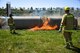 Firefighters conduct a controlled burn on a section of the Base Operations and Readiness Training Area April 27, 2018, at Hill Air Force Base, Utah. The prescribed burn targeted overgrown vegetation around structures used by the department’s technical rescue program members and other partner emergency-services for training. (U.S. Air Force photo by R. Nial Bradshaw)