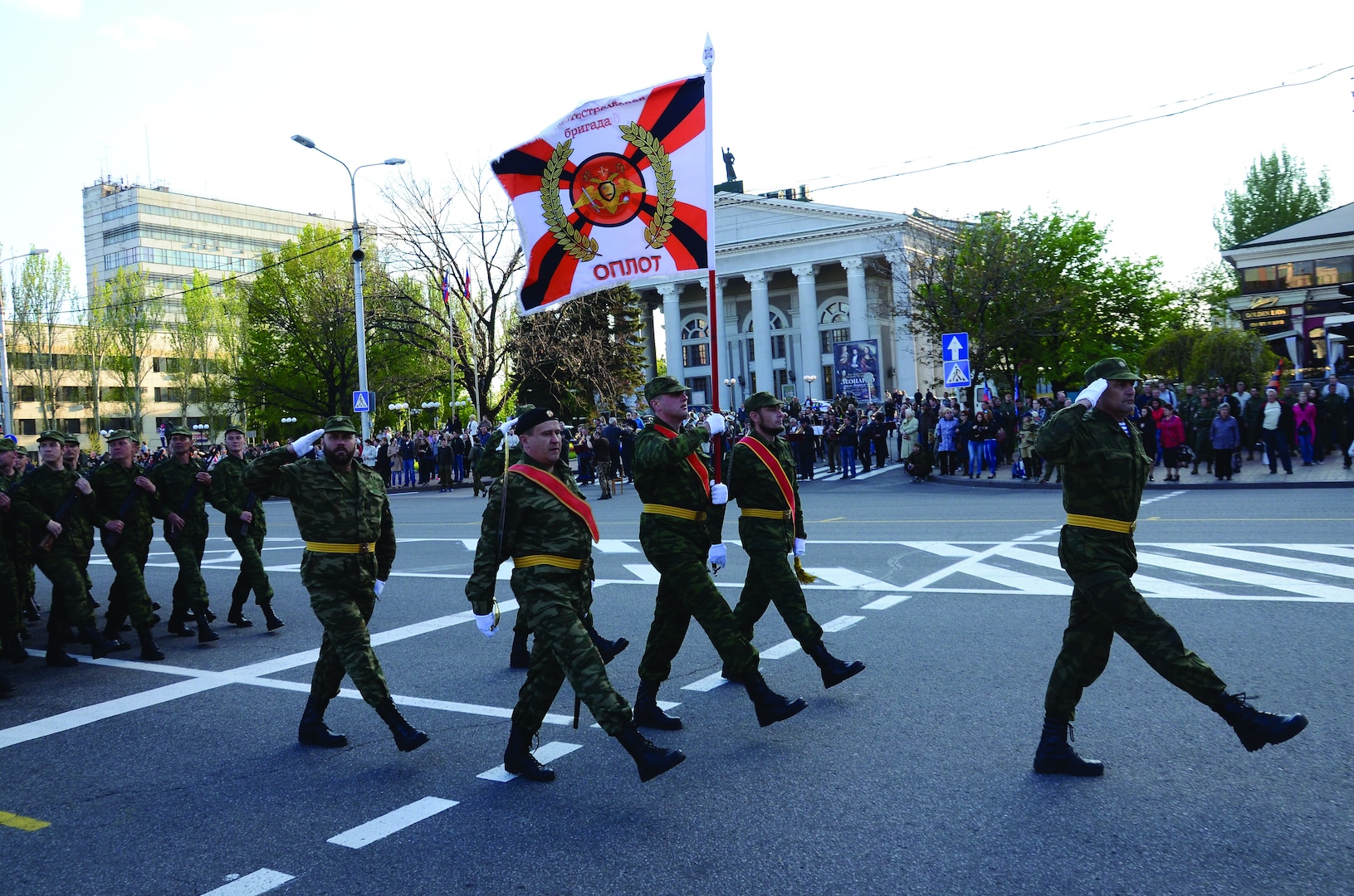 Rehearsal of the parade in honor of Victory Day in Donetsk.
