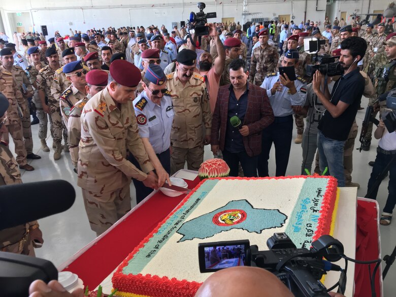 The ribbon cutting ceremony at Balad Air Base also marked the 87th birthday of the Iraqi Air Force on 22 April.