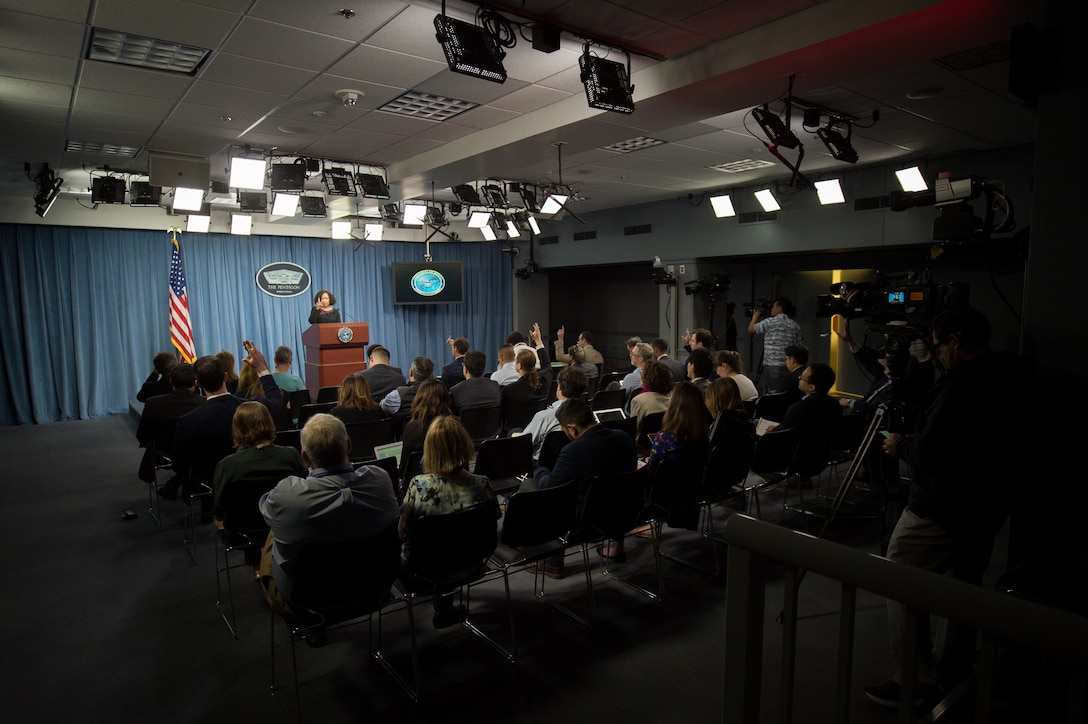 Chief Pentagon spokesperson Dana W. White briefs reporters at the Pentagon.