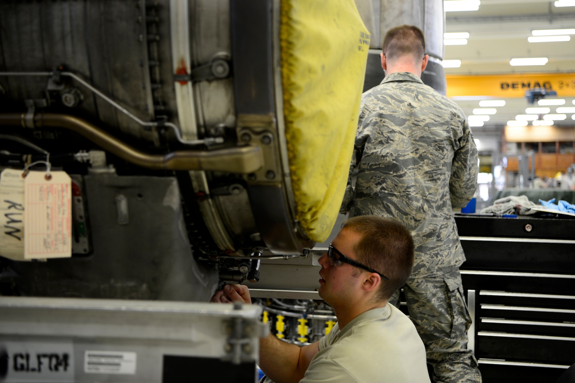 Teamwork helps Airmen when performing maintenance on F-16 engines, buddy checks help maintain a culture of integrity and proficiency.