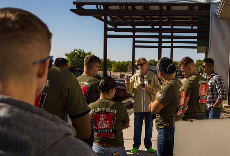 U.S. Marines stationed on Marine Corps Air Station (MCAS) Yuma, Ariz., volunteer with the Humane Society of Yuma Tuesday, April 17, 2018. While at the Humane Society, the volunteers made adoption kits for kittens, walked and played with shelter dogs, and cared for the shelter pets. The Humane Society of Yuma was one of the volunteer opportunities provided to Marines aboard MCAS Yuma during the "Days of Service" initiative; other opportunities included Saddles of Joy, the Yuma Food Bank, and Old Souls Animal Farm.