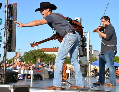 Country music star Aaron Watson entertains the crowd May 6 at Joint Base San Antonio-Fort Sam Houston during the Military Appreciation Weekend celebration May 5-6. Watson kept concertgoers engaged with a high-energy two-hour show. Thousands of residents of San Antonio and surrounding communities took advantage of the great weather to enjoy live music, rides, arts and crafts, military demonstration teams, historic tours, a polo match, live music and fireworks.