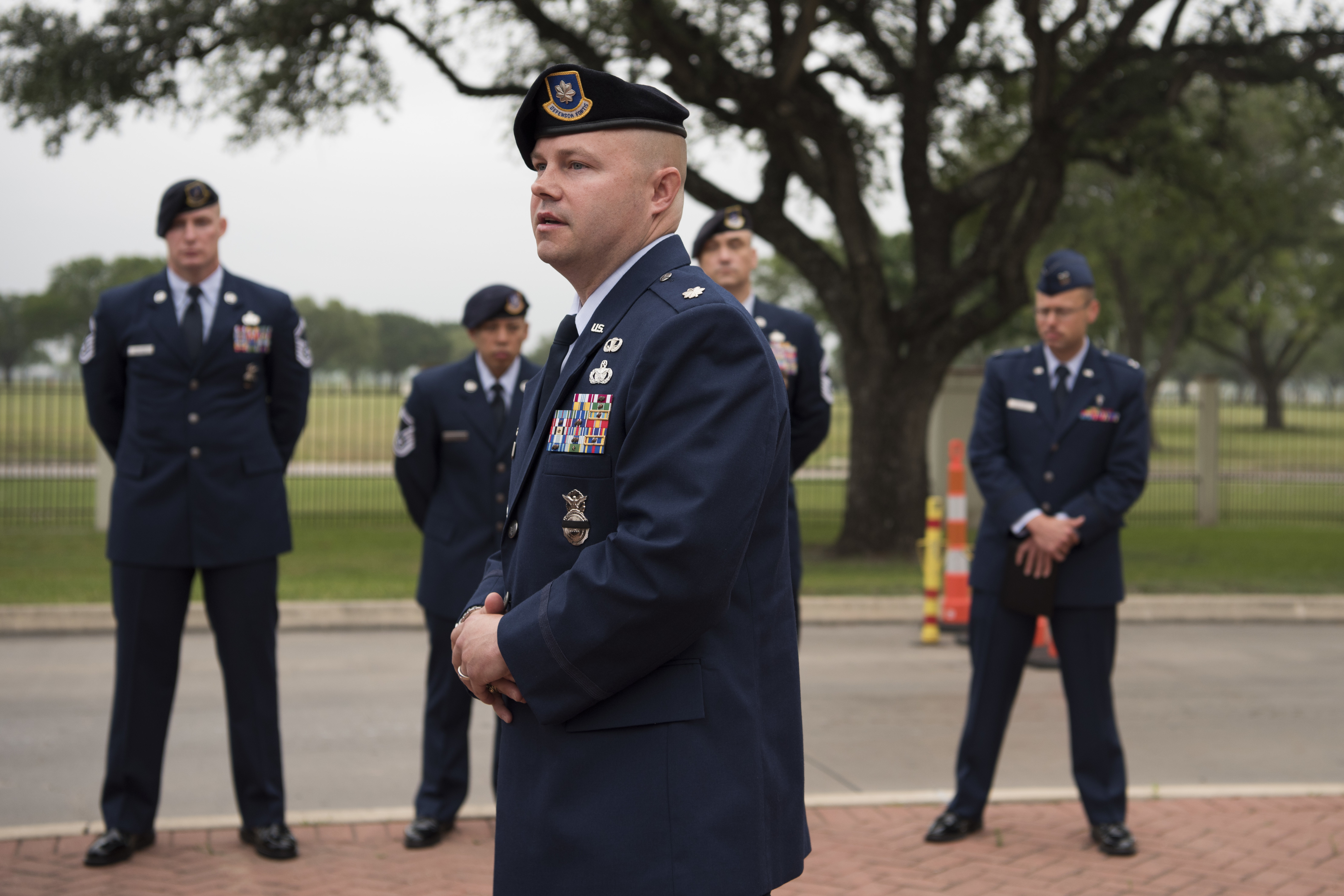 JBSARandolph main gate dedicated to Security Forces Airman > Joint