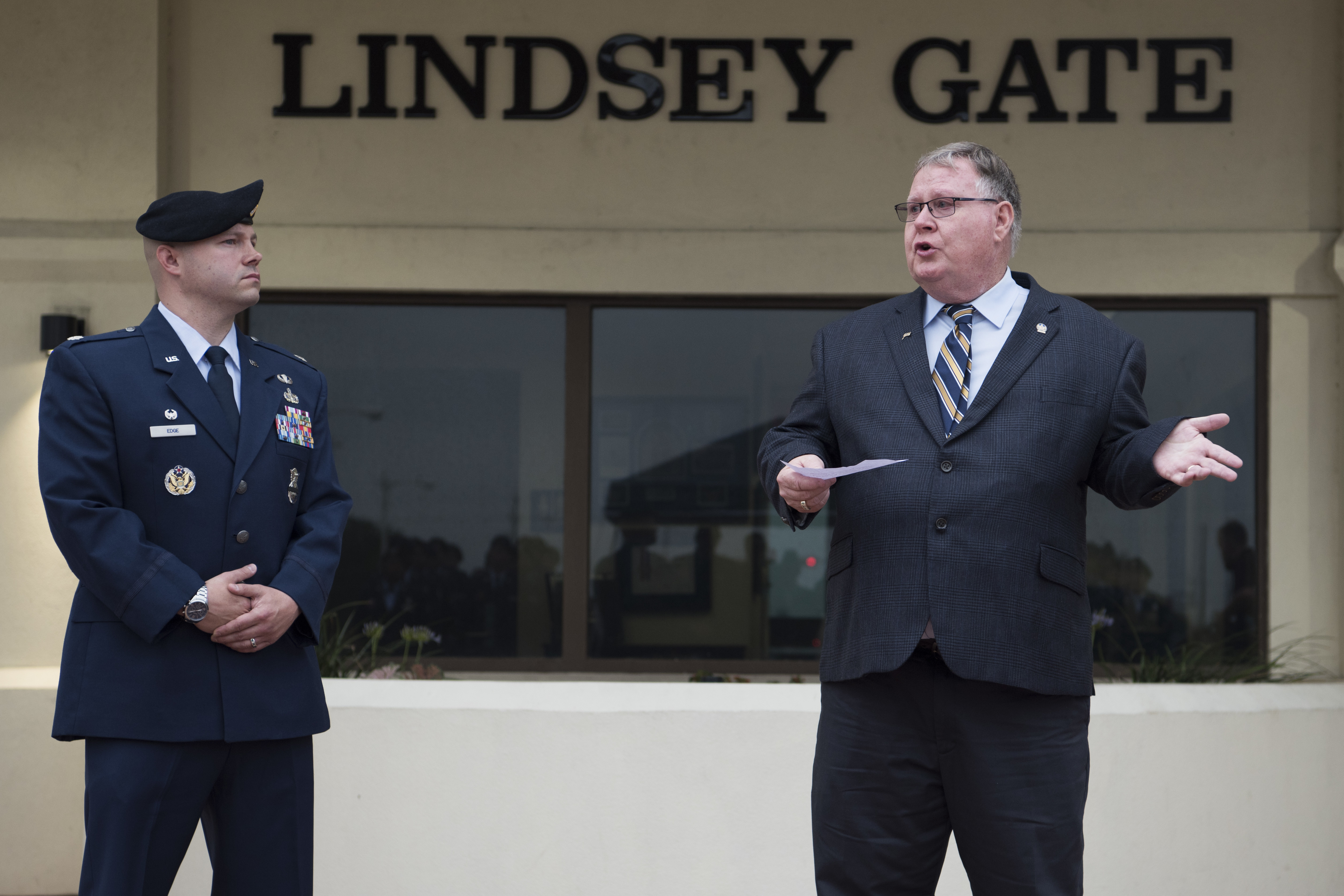 JBSARandolph main gate dedicated to Security Forces Airman > Joint