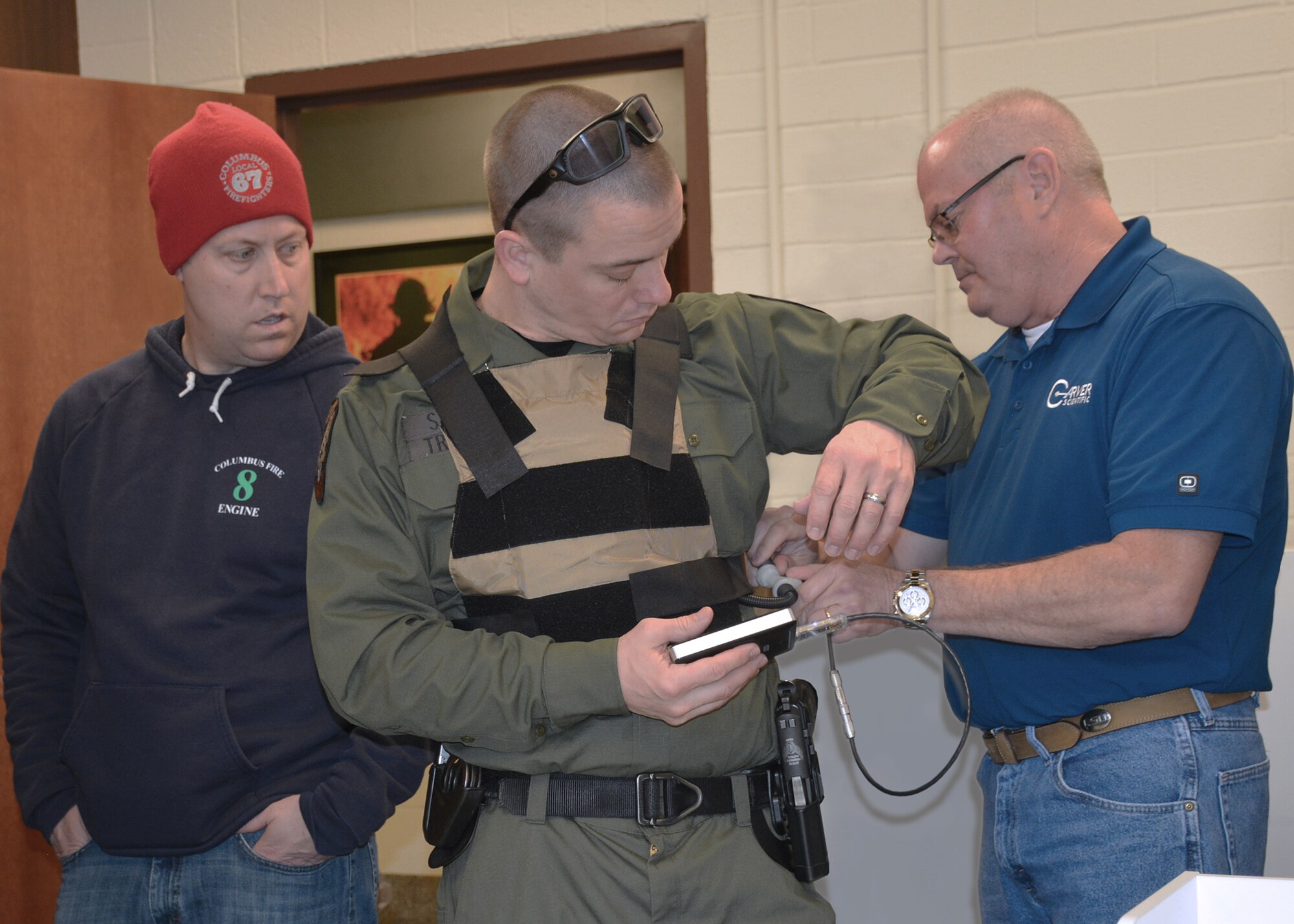 Carver Scientific outfitted Ohio State Highway Patrol personnel with its microclimate cooling technology to test and evaluate during a training exercise at the recent Tech Warrior OPS event. (Courtesy photo)