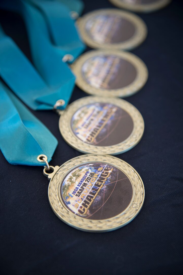 Teams lined up to participate in the SAPR scramble challenge during the “Survivor’s Challenge” April 27, 2017, at Joint Base San Antonio-Randolph. Survivor’s Challenge is a JBSA competition where teams compete in mental and physical challenges to help raise awareness and prevent sexual assault within the military and federal service. (U.S. Air Force photo by Sean M. Worrell)