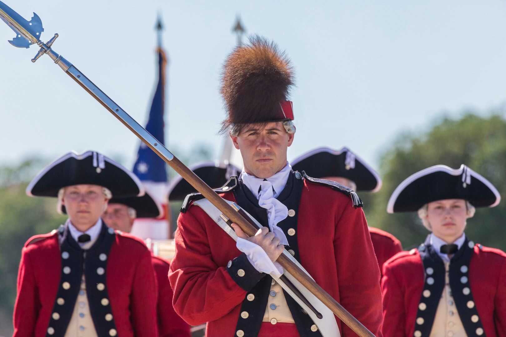 U.S. Army Old Guard Fife and Drum Corps perform during the annual Military Appreciation Weekend May 6, 2017 at Joint Base San Antonio-Fort Sam Houston, Texas. U.S. U.S. Army North and JBSA hosted the two-day event, which featured music, family activities, and various military demonstrations. This year, the appreciation weekend also commemorated the 300th anniversary for the city of San Antonio. (U.S. Air Force photo by Ismael Ortega / Released)