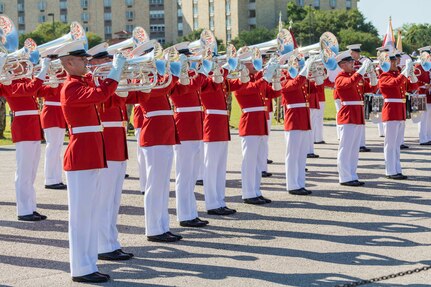 “The Commandant’s Own," the United States Marine Drum & Bugle Corps perform during the annual Military Appreciation Weekend May 6, 2017 at Joint Base San Antonio-Fort Sam Houston, Texas. U.S. U.S. Army North and JBSA hosted the two-day event, which featured music, family activities, and various military demonstrations. This year, the appreciation weekend also commemorated the 300th anniversary for the city of San Antonio. (U.S. Air Force photo by Ismael Ortega / Released)