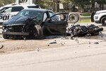 Obetz police respond to a fatal vehicle accident April 13, 2018, in Columbus, Ohio. The collision occurred when the automobile made a left turn in front of the motorcyclist.