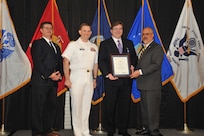 IMAGE: Jeff Allen is presented the Navy Meritorious Civilian Service Award at Naval Surface Warfare Center Dahlgren Division's annual awards ceremony, Apr. 26 at the Fredericksburg Expo and Conference Center