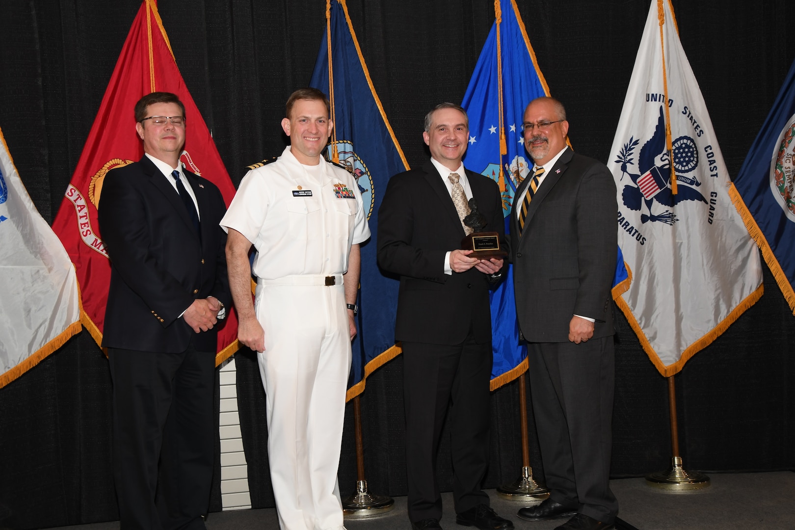 IMAGE: Patrick Freemyers is presented the John Adolphus Dahlgren Award at Naval Surface Warfare Center Dahlgren Division's annual awards ceremony, Apr. 26 at the Fredericksburg Expo and Conference Center.

The Dahlgren Award is named for Rear Adm. John A. Dahlgren – who is considered the "Father of Modern Naval Ordnance" - and honors individuals with significant achievement in science, engineering or management.