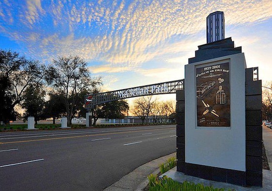 A shot of the McClellan Business Park Entrance. The combined efforts of the U.S. Air Force BRAC Cleanup Team, McClellan Business Park, Sacramento County and the community have led to the transformation of  McClellan Air Force Base into one of California's most unique corporate communities, bringing jobs and economic growth to the region. More people work at McClellan today than when the base was open, and the extensive environmental cleanup is on the home stretch. (Courtesy photo)