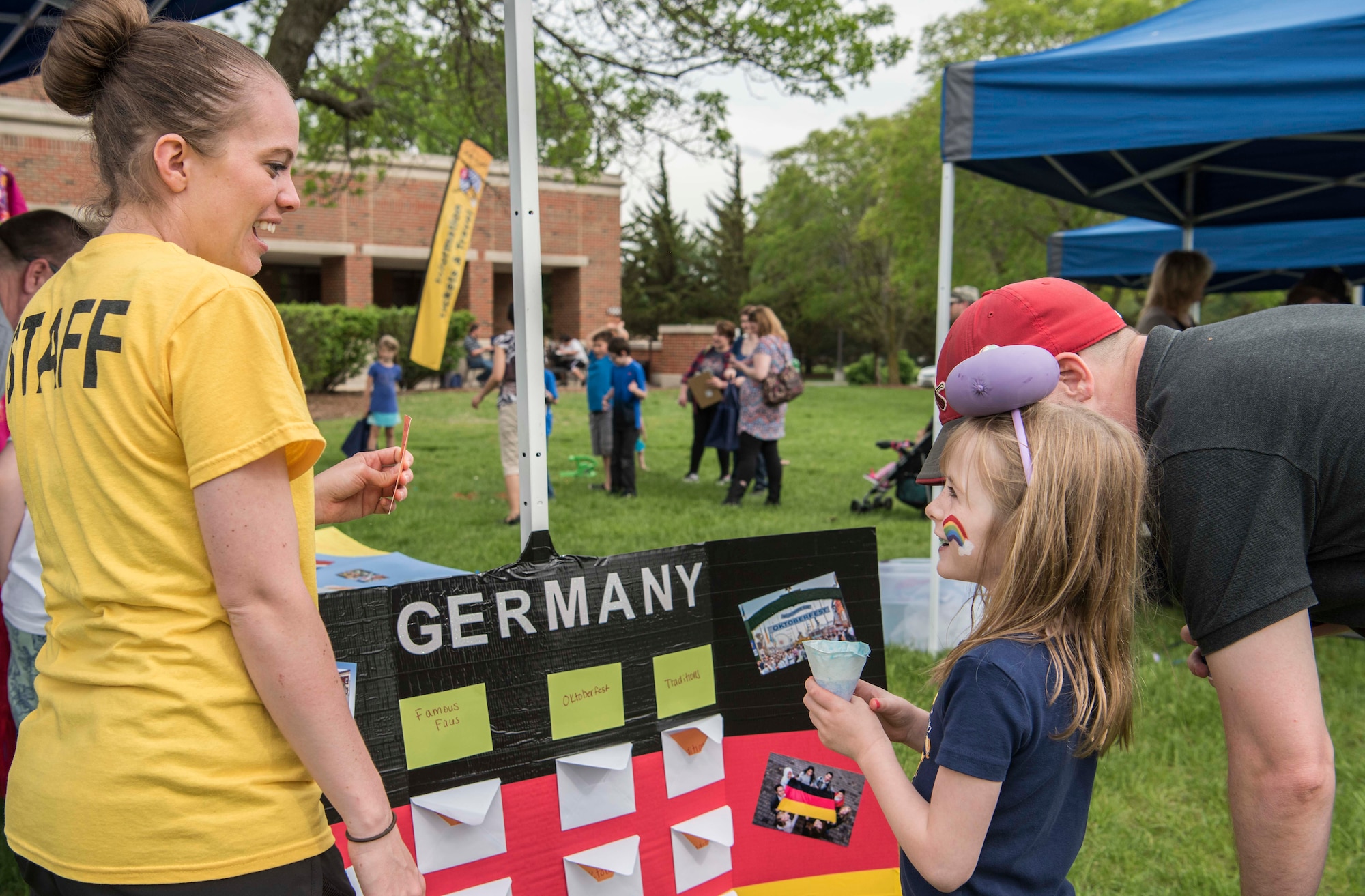 The 375th Air Mobility Wing hosted its annual Spring Fling and Diversity Day event May 4, 2018 at Scott Air Force Base, Illinois. The Spring Fling portion featured live music by the Band of Mid-America’s Starlifter, games, a slingshot competition, a rock climbing wall and bounce houses. In honor of Diversity Day, units from the wing put together booths that showcased the diverse cultures, backgrounds, families and experiences of their members. (U.S. Air Force photos by Senior Airman Melissa Estevez)