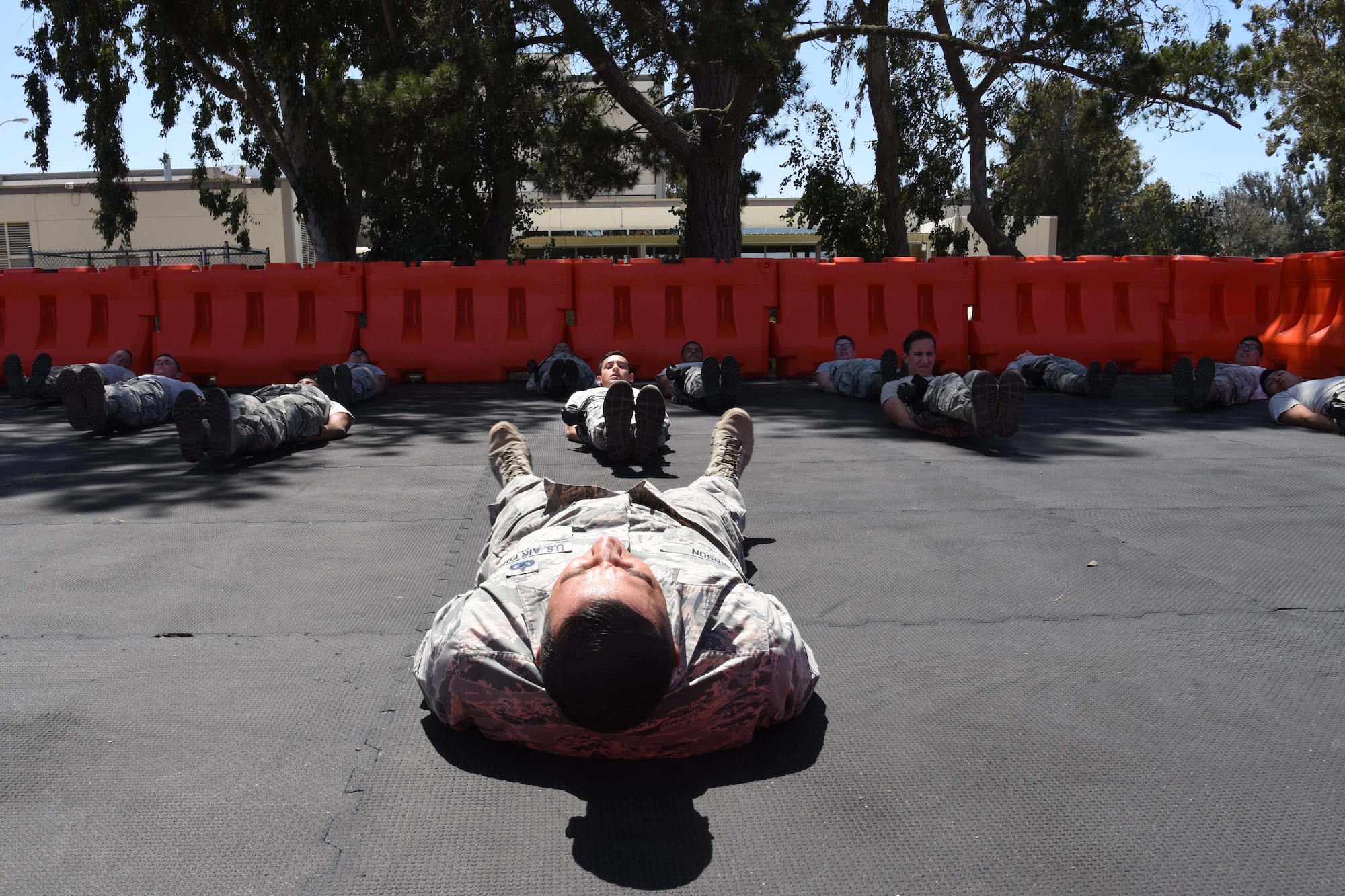 The 30th Security Forces members conduct intensive training at Vandenberg Air Force Base, May 2, 2018. All SF members spend one month out of the year training to improve their skills on the job. (U.S. Air Force photo by Airman Aubree Milks/Released)