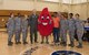 Col. Matthew Leard, vice commander for the 60th Air Mobility Wing, and Chief Master Sgt. EriKa Scofield, group superintendent for the 60th Mission Support Squadron, kick off a blood drive, April 27, 2018, Travis Air Force Base, Calif. Since 2012, Travis AFB has supported 4,815 patients. Just one pint of donated blood can help save as many as three people's lives. (U.S. Air Force Photo by Heide Couch)