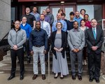Group picture of twenty new employees with Mr. Griffin Warren, April 25th, 2018