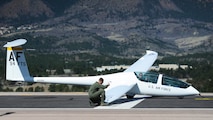 The 94th Flying Training Squadron provides orientation flight to eight wounded warriors May 8, 2018, at the Air Force Academy, Colo. The training squadron conducts more than 15,000 training and competition glider sorties annually, focused on developing officership, leadership and character of more than 4,000 Academy cadets. (U.S. Air Force photo/Master Sgt. Julius Delos Reyes)