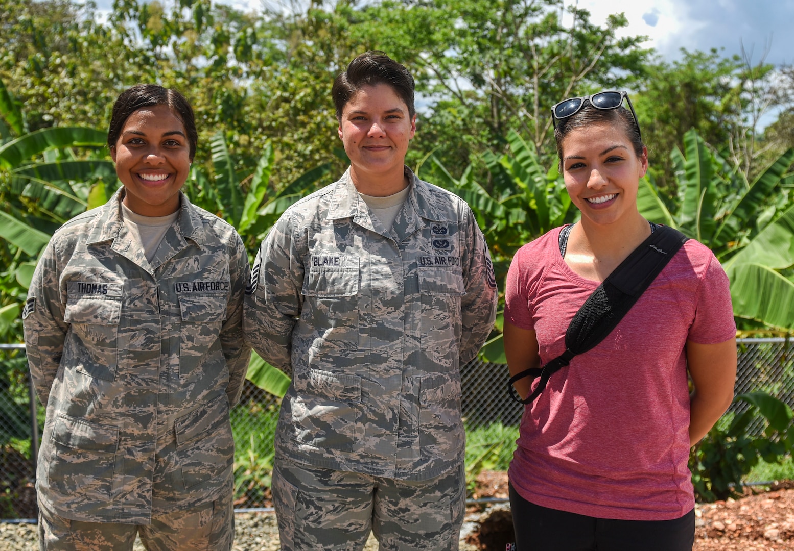 Blake, Thomas and Garced are credited with saving the life of a local Panamanian woman after she jumped from a bridge.