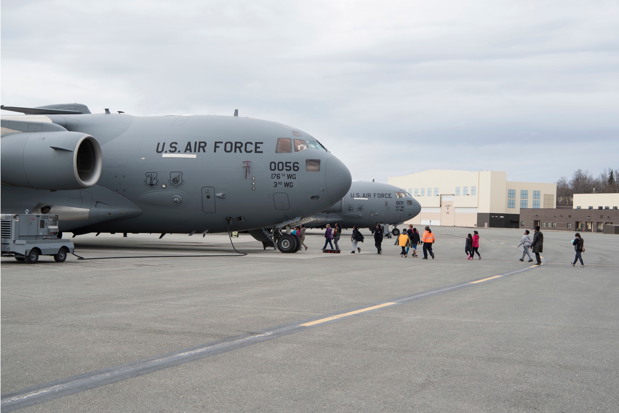 Personnel with the 673d Air Base Wing and 3rd Wing hosted a “Day in the Life of Airmen” tour for 5th-grade students from Wonder Park and Mountain View elementary schools at Joint Base Elmendorf-Richardson, Alaska, May 4, 2018. The goal of the tour was to provide background knowledge about the work and to entice questions, while giving the students a beyond-the-scenes experience.