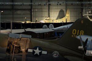 The Boeing B-17F Memphis Belle in the WWII Gallery at the National Museum of the U.S. Air Force. This aircraft will be placed on permanent public display on May 17, 2018. (U.S. Air Force photo)