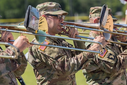 The 323d Army Band “Fort Sam’s Own” performs during the annual Military Appreciation Weekend May 6, 2017 at Joint Base San Antonio-Fort Sam Houston, Texas. U.S. Army North and JBSA hosted the two-day event, which featured music, family activities, and various military demonstrations. This year, the appreciation weekend also commemorated the 300th anniversary for the city of San Antonio. (U.S. Air Force photo by Ismael Ortega / Released)