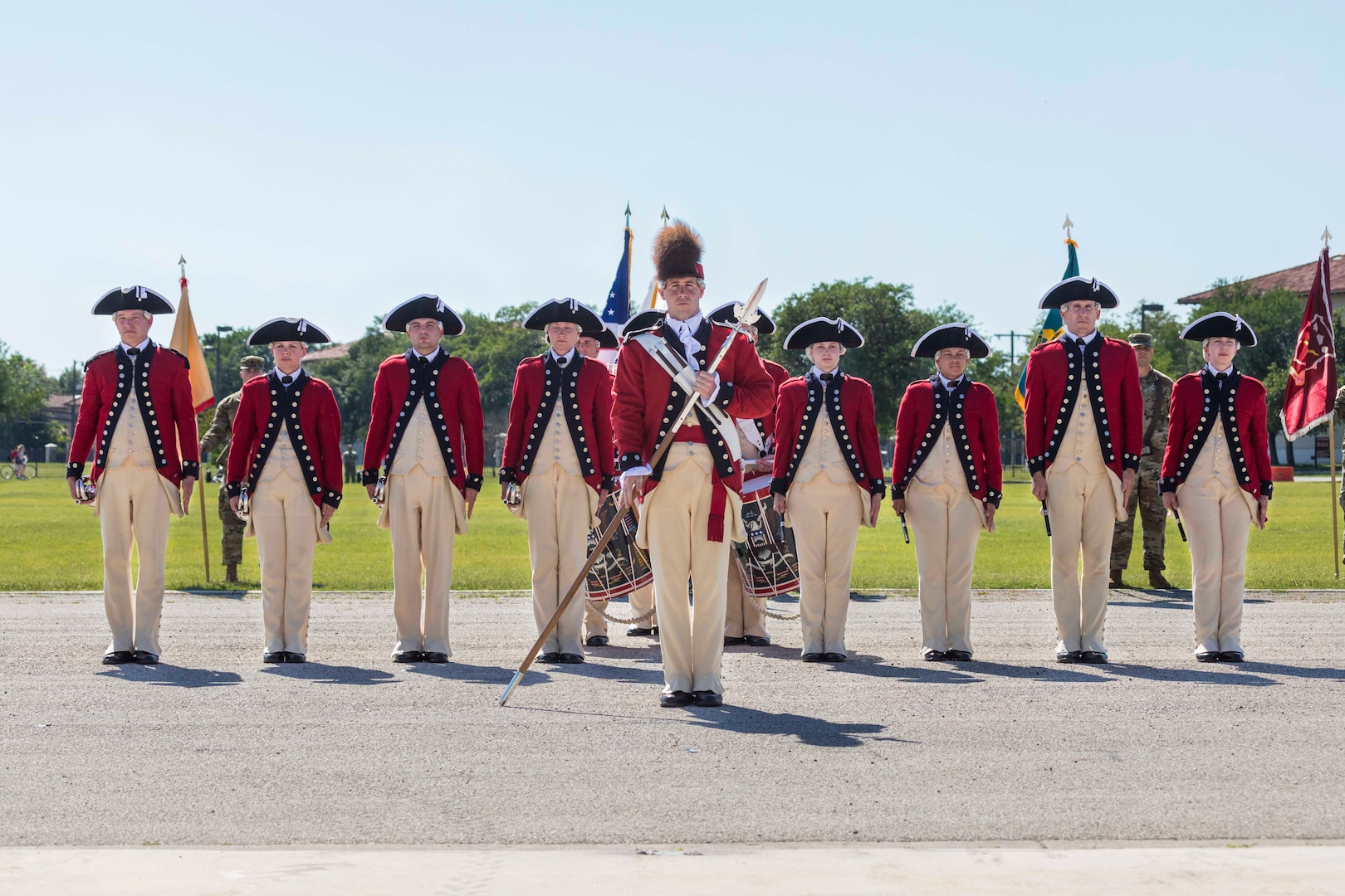 U.S. Army Old Guard Fife and Drum Corps perform during the annual Military Appreciation Weekend May 6, 2017 at Joint Base San Antonio-Fort Sam Houston, Texas. U.S. Army North and JBSA hosted the two-day event, which featured music, family activities, and various military demonstrations. This year, the appreciation weekend also commemorated the 300th anniversary for the city of San Antonio. (U.S. Air Force photo by Ismael Ortega / Released)