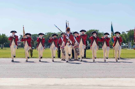 U.S. Army Old Guard Fife and Drum Corps perform during the annual Military Appreciation Weekend May 6, 2017 at Joint Base San Antonio-Fort Sam Houston, Texas. U.S. Army North and JBSA hosted the two-day event, which featured music, family activities, and various military demonstrations. This year, the appreciation weekend also commemorated the 300th anniversary for the city of San Antonio. (U.S. Air Force photo by Ismael Ortega / Released)