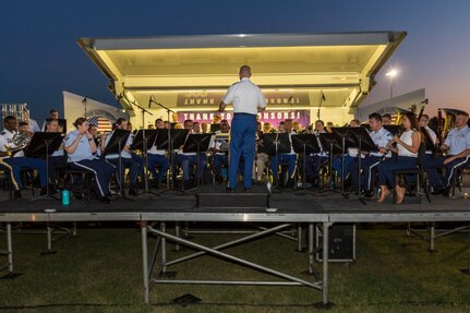 The 323d Army Band “Fort Sam’s Own” performs with the Band of the West during the annual Military Appreciation Weekend May 6, 2017 at Joint Base San Antonio-Fort Sam Houston, Texas. U.S. Army North and JBSA hosted the two-day event, which featured music, family activities, and various military demonstrations. This year, the appreciation weekend also commemorated the 300th anniversary for the city of San Antonio. (U.S. Air Force photo by Ismael Ortega / Released)