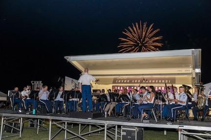 The 323d Army Band “Fort Sam’s Own” performs with the Band of the West during the annual Military Appreciation Weekend May 6, 2017 at Joint Base San Antonio-Fort Sam Houston, Texas. U.S. Army North and JBSA hosted the two-day event, which featured music, family activities, and various military demonstrations. This year, the appreciation weekend also commemorated the 300th anniversary for the city of San Antonio. (U.S. Air Force photo by Ismael Ortega / Released)