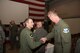 Maj. Gen. Ronald B. Miller, 10th Air Force Commander, congratulates members of the 920th Rescue Wing.