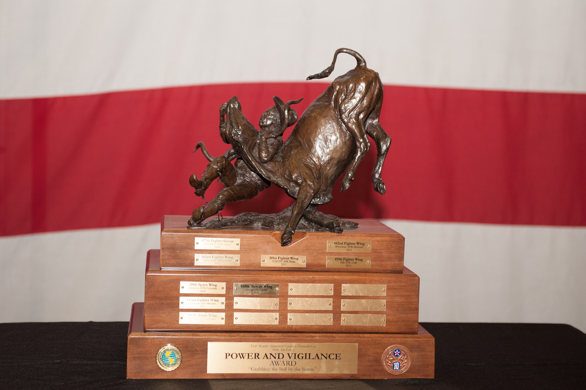 The Power and Vigilance Award is presented to the Tenth Air Force unit which best exhibits the Numbered Air Force's vision as "The premier provider of affordable, integrated, flexible and mission-ready Reserve Citizen Airmen to execute power and vigilance in support of U.S. National Security."