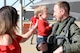 Lt. Col. Matthew Olsen, 388th Fighter Wing, is greeted by his wife and son, Allison and Bryce, upon returning from deployment, May 5, 2018, at Hill Air Force Base, Utah. (U.S. Air Force photo by Todd Cromar)