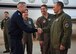 U.S. Air Force Gen. Terrence J. O'Shaughnessy, Pacific Air Forces commander, is greeted by U.S. Air Force Brig. Gen. Lansing Pilch, 7th Air Force vice commander, and U.S. Air Force Col. Cary Culbertson, 51st Fighter Wing vice commander, at Osan Air Base, Republic of Korea, May 8, 2018. O’Shaughnessy’s trip to Osan AB presented an opportunity to strengthen the Air Force’s longstanding relationships in the Indo-Pacific Region and emphasized the importance of the vital role Osan Airmen play in ensuring regional security and stability. (U.S. Air Force photo by Airman 1st Class Ilyana A. Escalona)