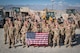 Airmen from the 1st Civil Engineer Group’s 577th Expeditionary Prime Base Engineer Emergency Force Squadron pose for a group photo at Bagram Airfield, Afghanistan, May 4, 2018. Separate from traditional civil engineer units, the members of the 1st ECEG perform construction and repair in high-risk environments all across the area of operations. (U.S. Air Force photo by Staff Sgt. Joshua Horton)