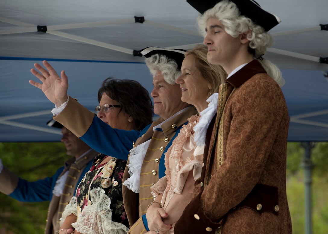 Wing Commander marches in historic parade