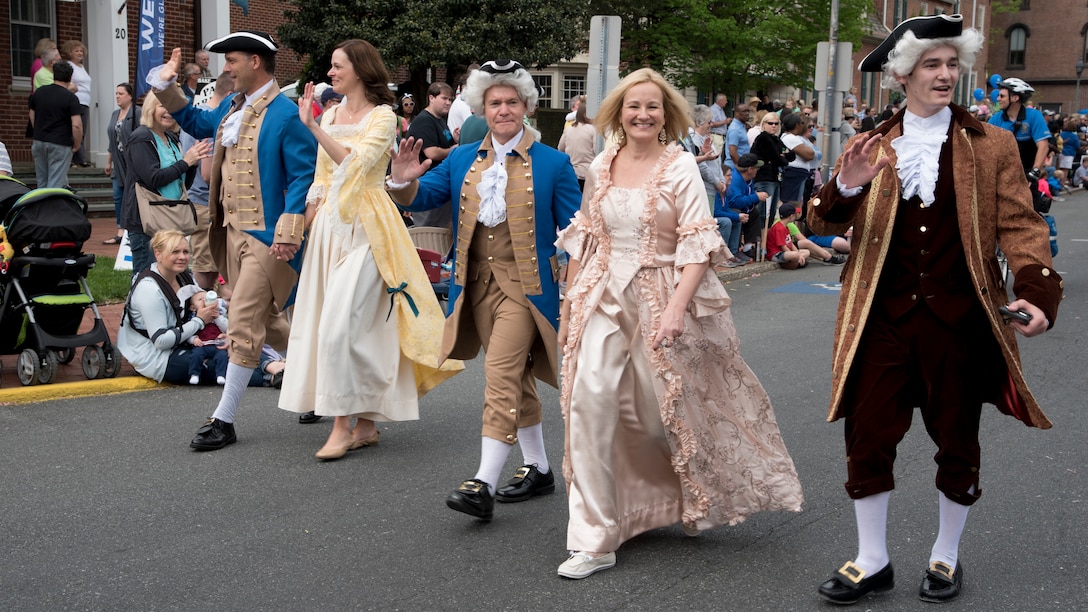 Wing Commander marches in historic parade