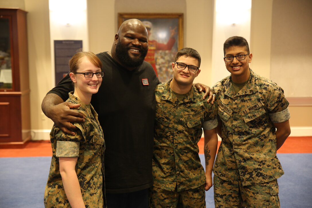 The USO scheduled for the WWE superstars to visit and tour the Barracks.