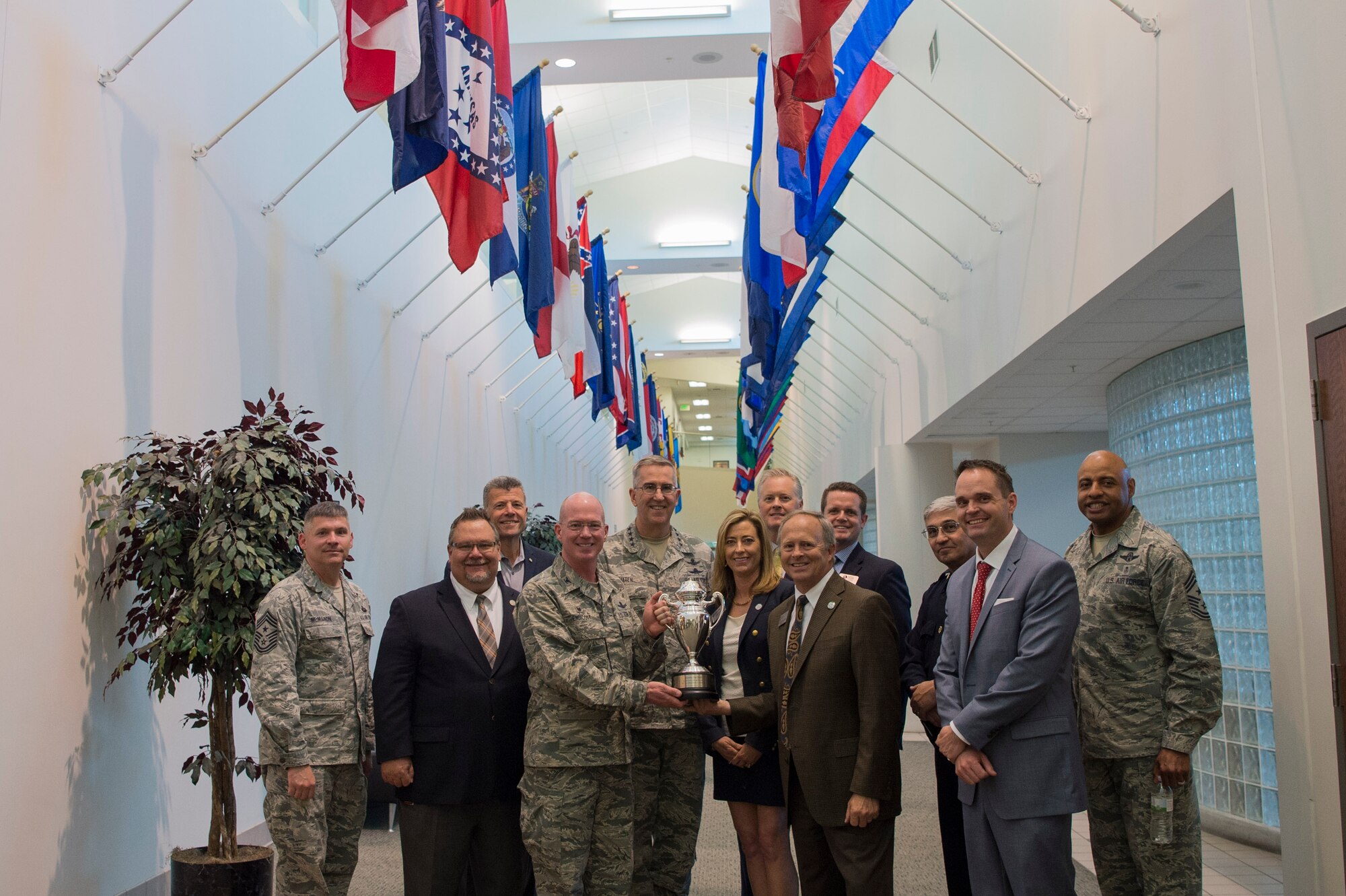 This trophy highlights the success of Team Buckley, which would not be possible without the support of local community leaders. (U.S. Air Force photo by Airman 1st Class Holden S. Faul)