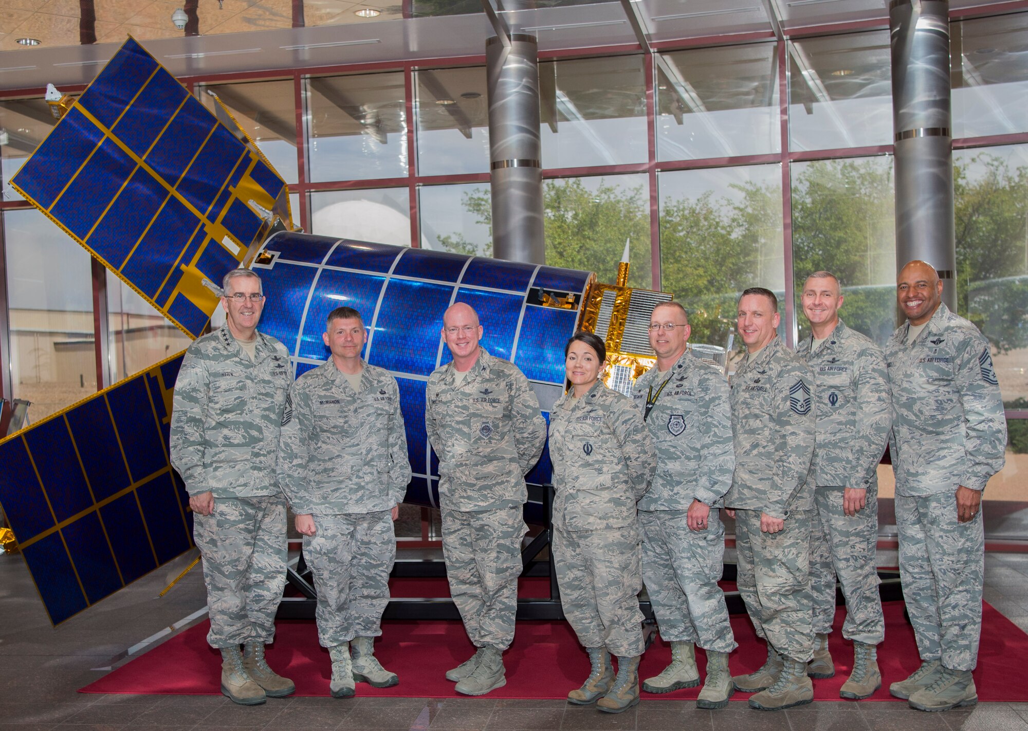 Hyten visited Buckley AFB to recognize and interact with Team Buckley members, who had an outstanding year of performance in 2017. (U.S. Air Force photo by Airman 1st Class Holden S. Faul)