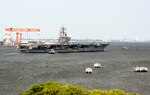YOKOSUKA, Japan (May 11, 2018) -- USS Ronald Reagan (CVN 76) departs U.S. Fleet Activities (FLEACT) Yokosuka, May 11. FLEACT Yokosuka provides, maintains, and operates base facilities and services in support of the 7th Fleet's forward-deployed naval forces, 71 tenant commands, and more than 27,000 military and civilian personnel.