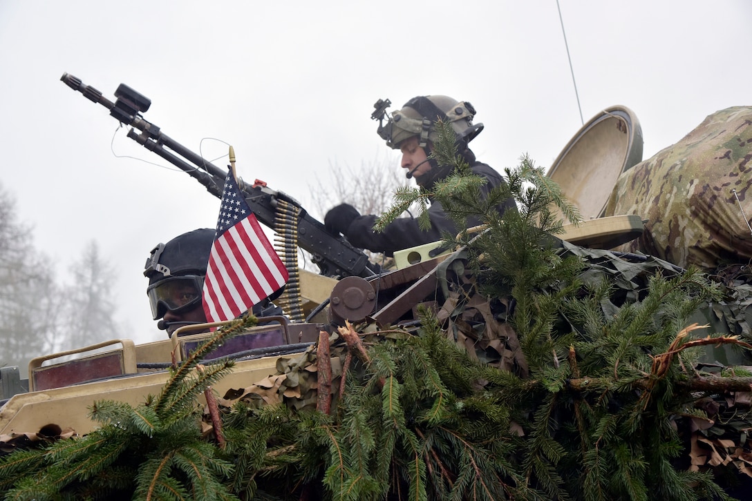 US Army Soldier in a Bradley Fighting Vehicle