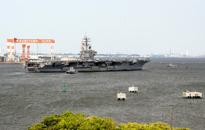 USS Ronald Reagan Departs Yokosuka for Sea Trials