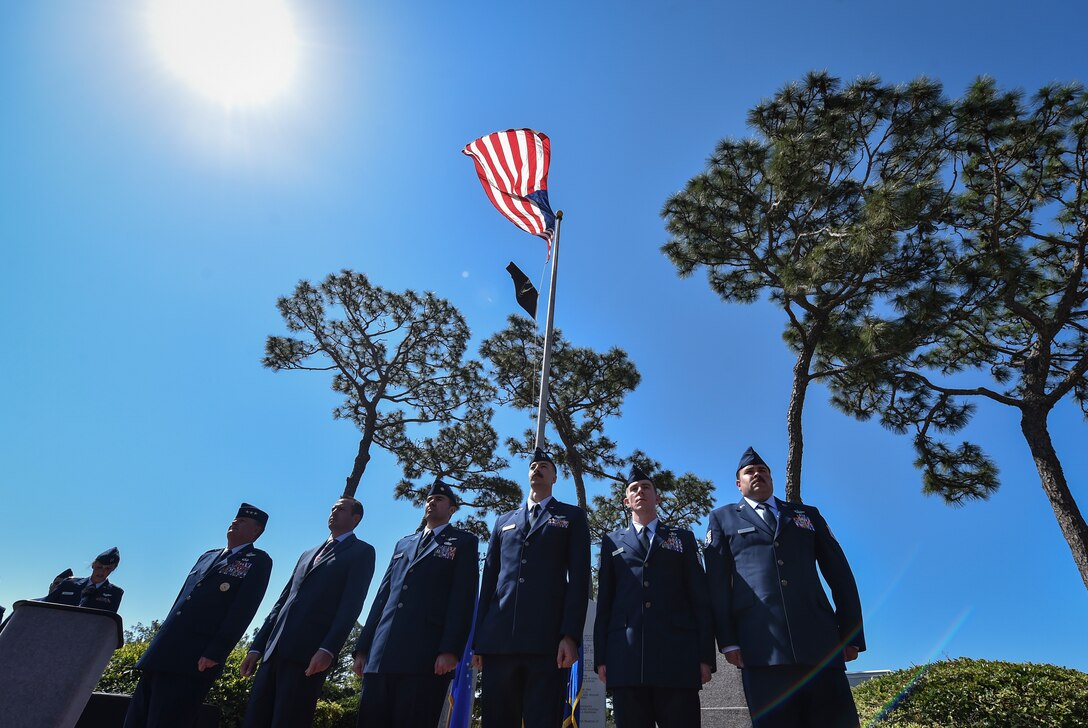 U.S. Air Force Lt. Gen. Brad Webb, commander of Air Force Special Operations Command, presented 21 DFCs to four Spooky gunship crews with the 4th SOS for their heroic actions in Afghanistan.