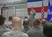 Brig. Gen. Richard Kemble, 94th Airlift Wing commander, addresses Airmen at his first commander’s call last weekend. Kemble took command of the 94th earlier this year. (U.S. Air Force photo/Staff Sgt. Miles Wilson)