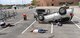 A scene of a simulated vehicle accident is set up during Freshman Impact at Douglas High School, Box Elder S.D., May 9, 2018. This event teaches young adults about the dangers of driving under the influence and distracted driving so they can make better decisions behind the wheel. (U.S.  Air Force photo by Airman 1st Class Thomas Karol)