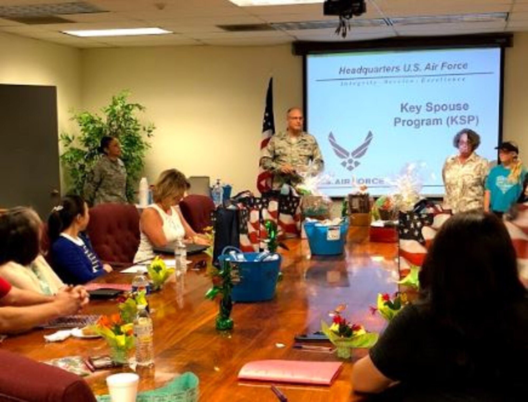 The 452nd Air Mobility Wing conducted training for its Key Spouse squadron representatives at the 452nd Mission Support Group conference room on Saturday, May 5, 2018 here at March Air Reserve Base.