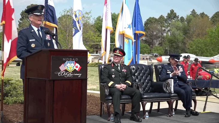 Air Force Gen. Paul J. Selva, vice chairman of the Joint Chiefs of Staff, speaks at a lectern on a stage.