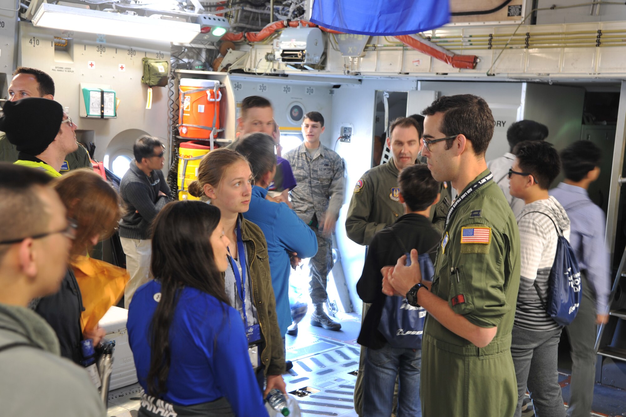 Several airmen from Joint Base Lewis-McChord participated in the 10th annual Alaska Airlines Aviation Day event May 5, 2018, at Seattle-Tacoma International Airport. About 2,000 students age 13-18 attended this year’s event. Air crew from the 446th Airlift Wing landed a C-17 Globemaster III, which was one of several static displays at the event.